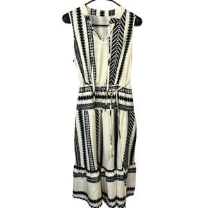 NEW cupshe dress blue cream tassels sleeveless women's size small